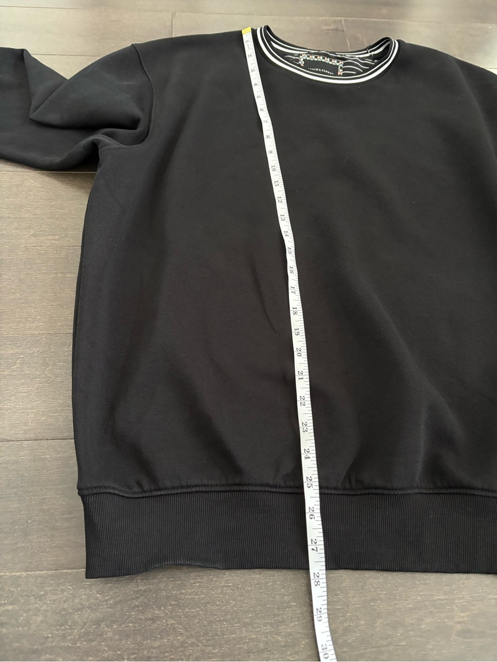 DENIM & FLOWER Mens Black Crewneck Size XL Closet Essential Layering Pullover - Picture 5 of 6